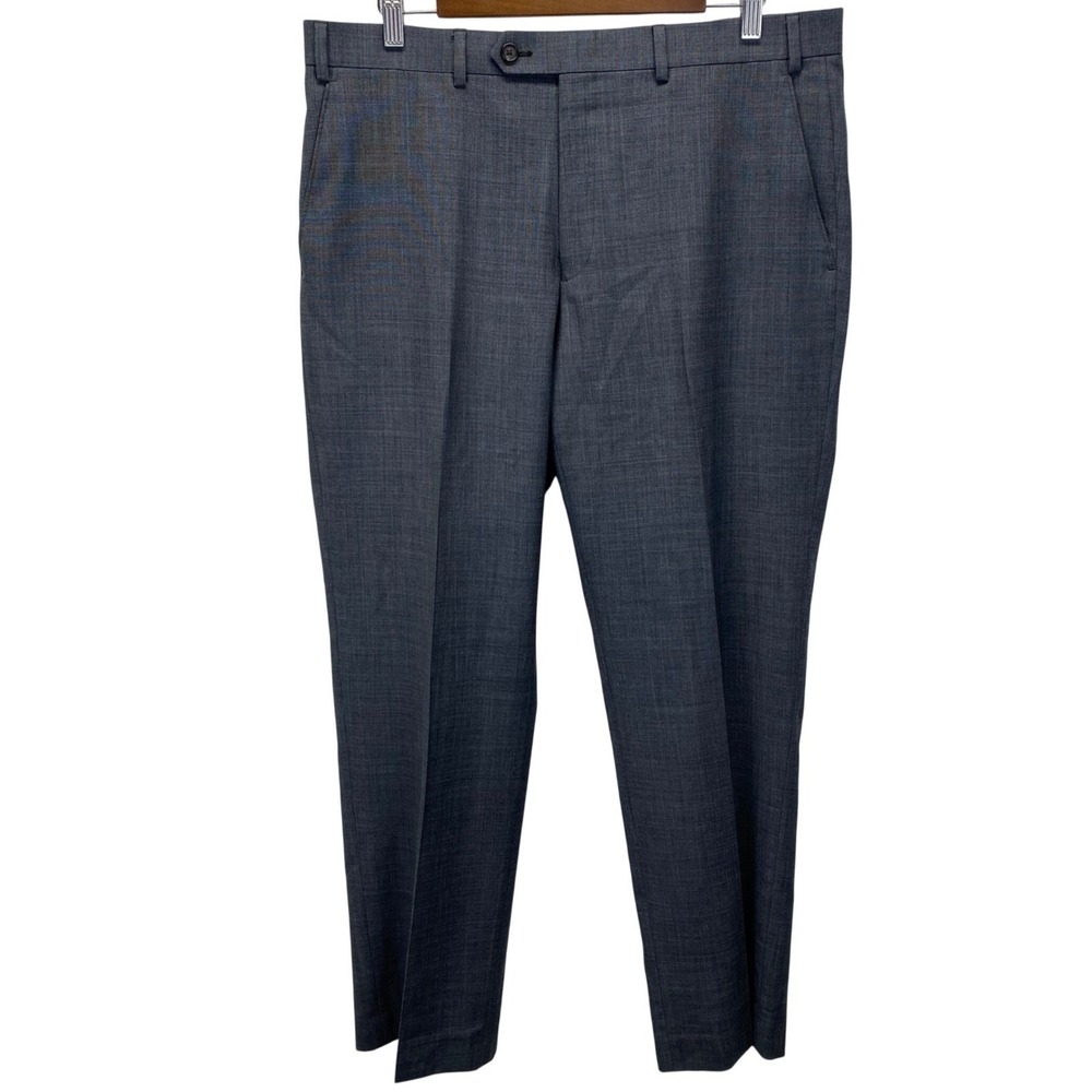VTG Lauren Ralph Lauren Mens Wool Dress Pants Charcoal Gray Flat Front  Sz 36x30